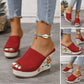 Women's Open Toe Wedge Platform Slide Sandals