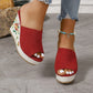 Women's Open Toe Wedge Platform Slide Sandals
