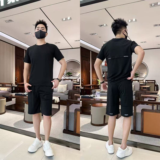 Men's Solid Color Top & Pants Set