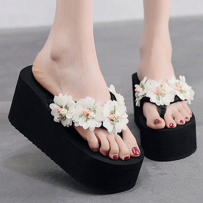 Women's Casual Floral Platform Flip-Flops