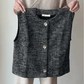 Women's Round Neck Button Down Sleeveless Vest & Pants Set