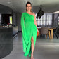 Women's Elegant Off-Shoulder Slit Maxi Dress