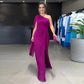 Women's Elegant Off-Shoulder Slit Maxi Dress