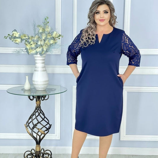 Women's Lace Patchwork V-Neck Dresses