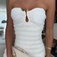 Elegant Strapless Ruched Bodycon Dress