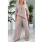 Women's Casual Printed Tops ＆ Wide-Leg Pants 2-Piece Set