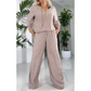 Women's Casual Printed Tops ＆ Wide-Leg Pants 2-Piece Set