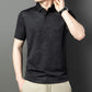 Men's Solid Color Printed Lapel T-Shirt