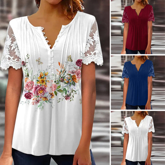 Women’s Soft Casual Lace Sleeve Top