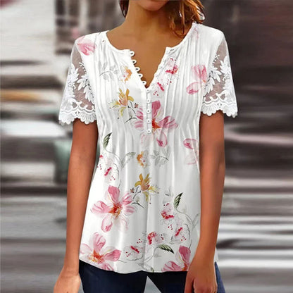 Women’s Soft Casual Lace Sleeve Top