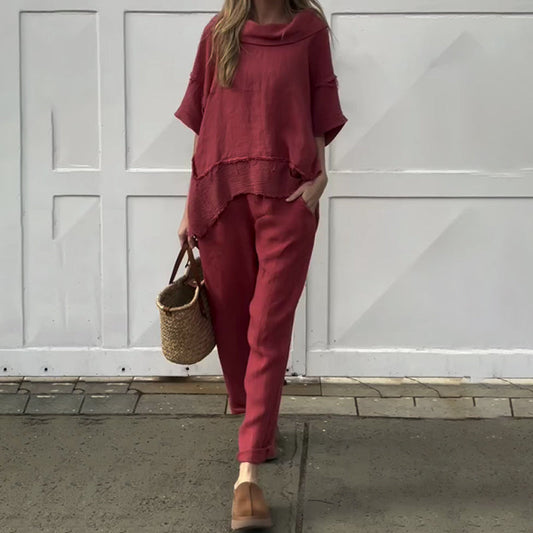 Women’s Trendy Loose Fit Top & Pants Two-Piece Set