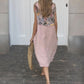 Boho Chic Floral Sleeveless Dress with Front Button Accents