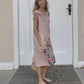 Boho Chic Floral Sleeveless Dress with Front Button Accents
