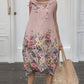 Boho Chic Floral Sleeveless Dress with Front Button Accents