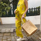 Floral Printed Halter Neck Top & Wide-Leg Pants Set