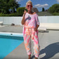 Women's Printed Short-Sleeve Tops ＆ Pants 2-Piece Set