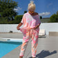 Women's Printed Short-Sleeve Tops ＆ Pants 2-Piece Set