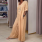 Women's Casual Loose V-Neck Jumpsuit
