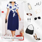 Women's Floral V-Neck Wrap Dress with Belted Waist