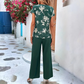 Women's Casual Print Top & Wide Leg Pants 2-Piece Set