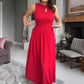 Women's Elegant Crew Neck Maxi Dress