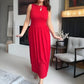 Women's Elegant Crew Neck Maxi Dress
