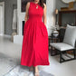 Women's Elegant Crew Neck Maxi Dress