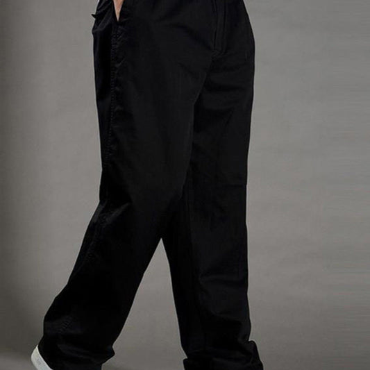 Men's Casual Elastic Waist Straight-Leg Pants