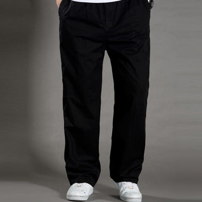 Men's Casual Elastic Waist Straight-Leg Pants