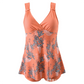 V-Neck Top & Fitted Swim Shorts Separable Swimsuit 