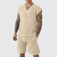 Men's Casual Hollow Out Tank ＆ Shorts 2-Piece Set