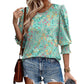 🌞Summer Hot Sale 49% OFF -Women Dressy Casual 3/4 Length Sleeve Blouses with Smocked Cuffs
