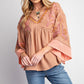 V-Neck Bell Sleeve Printed Top
