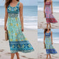 Women’s Elegant Printed Sleeveless Long Dress