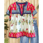 Women's Casual V-Neck Short Sleeve Printed Top