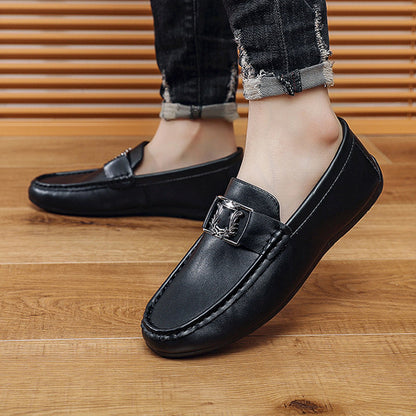 Men's Stylish Loafer with Decorative Metal Accent