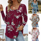 Women's Floral Print Pleated Tunic Top