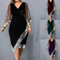 Irregular Sequins Sheer Mesh Dress