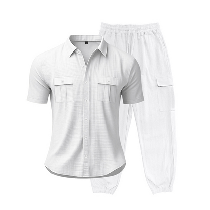 Men's Fashion Solid Color 2-Piece Set