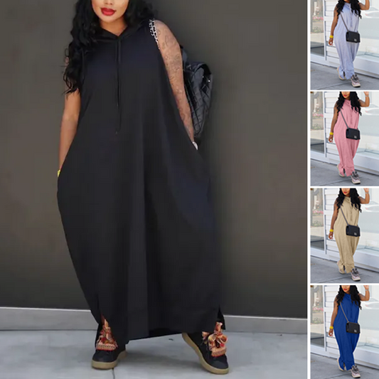 Fashion Pullover Sleeveless Hooded Dress