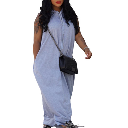 Fashion Pullover Sleeveless Hooded Dress