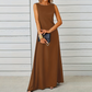 Minimalist Solid Color Sleeveless Dress