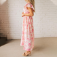 Women’s Pink Floral Print Maxi Dress