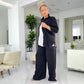 Casual Solid Color Shirt & Pants Set