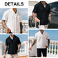 Men's Slim Cut-out Print Short Sleeve Shirt