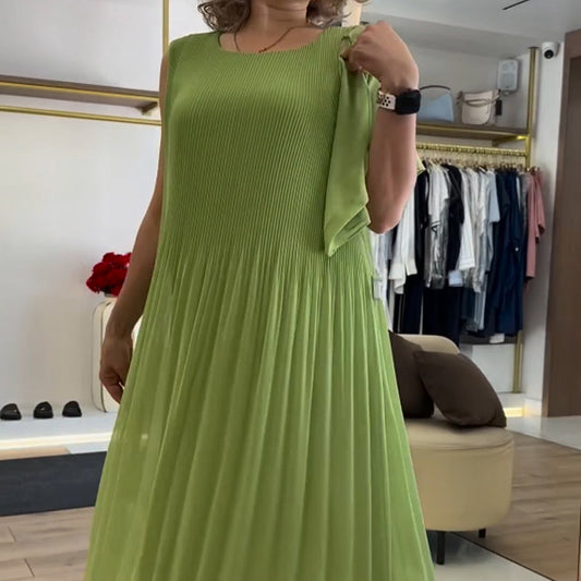 💃🏻Women's Fashion Chiffon Sleeveless Pleated Dress