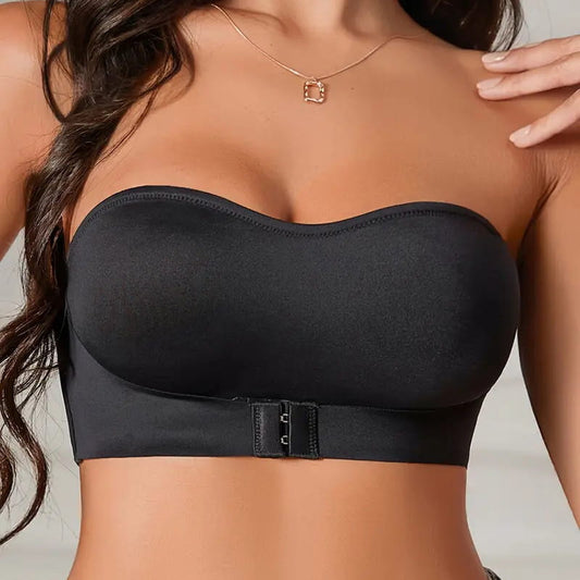 Women's Strapless Wireless Front Closure Push-Up Bra