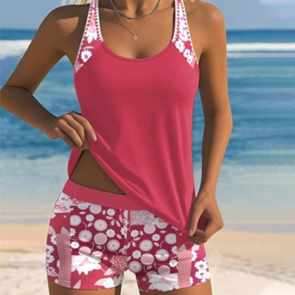 Sexy Printed Tank Top & Shorts 2-Piece Swimsuit