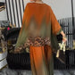 Gradient & Leopard Print Top and Wide-Leg Pants