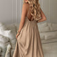 Women's Trendy V-Neck Spaghetti Strap Backless Maxi Dress